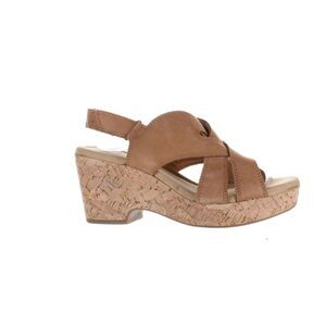 Clarks Tan Wedge Sandals